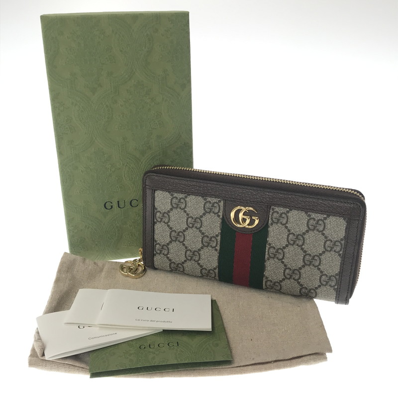 【中古品】【レディース】 GUCCI グッチ オフディア GG ジップアラウンドウォレット 523154 96IWG 8745 長財布 181-260613-na-10-tagh カラー：ベージュ/ブラウン系 万代Net店｜万代Net店