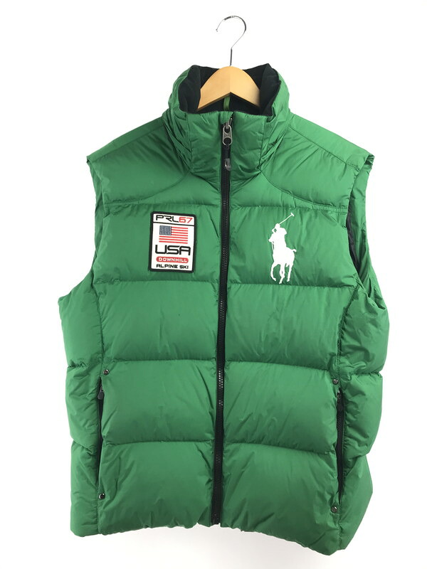 【中古品】【メンズ】 POLO RALPH LAUREN ポロ ラルフローレン 90'S DOWN VEST 90年代 ダウンベスト アウター 146-260629-na-18-tagh サイズ：L カラー：グリーン 万代Net店｜万代Net店