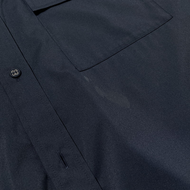 【中古品】【メンズ】 WHITE MOUNTAINEERING ホワイトマウンテニアリング REGULAR COLLAR HALF SLEEVE SHIRT RW2471103 レギュラーカラー ハーフスリーブシャツ 半袖 トップス 140-241013-kk-14-tei サイズ：3 カラー：ネイビー 万代Net店