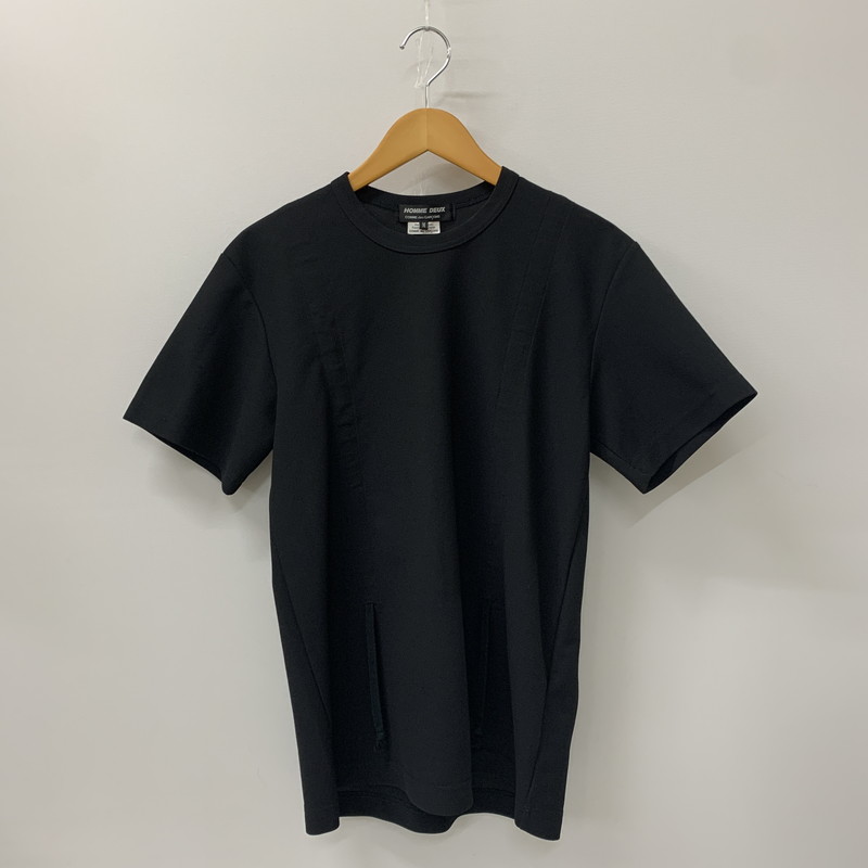 【中古品】【メンズ】 COMME des GARCONS HOMME DEUX コムデギャルソン オム ドゥ 22SS FRONT CORD TEE DI-T015 AD2021 フロントコードTシャツ 半袖 トップス 140-241203-kk-08-tei サイズ：M カラー：ブラック 万代Net店