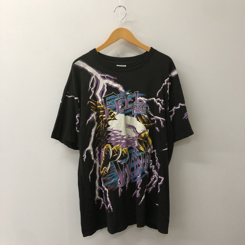 百貨店SALE 20%OFF~【中古品】【メンズ】  WILD OATS ワイルドオーツ 90\u0027s FEEL THE WIND THUNDER T-SHIRT 90年月日 フィールザウィンド サンダー ティーシャツ 半袖 トップス 145-250618-kk-17-tei 大きさ：XL 色つや：黒いこと 生生世世Net店