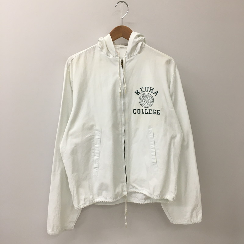 百貨店SALE 20%OFF~【中古品】【メンズ】 Champion はやりっ児 COLLEGE PRINT HOODED SWINGTOP JACKET VINTAGE 分科大学刷り上げる フーデッド スウィングトップジャケット ライトアウター ヴィンテージ 145-250628-kk-19-tei 大きさ：M 色つや：白いこと 生生世世Net店