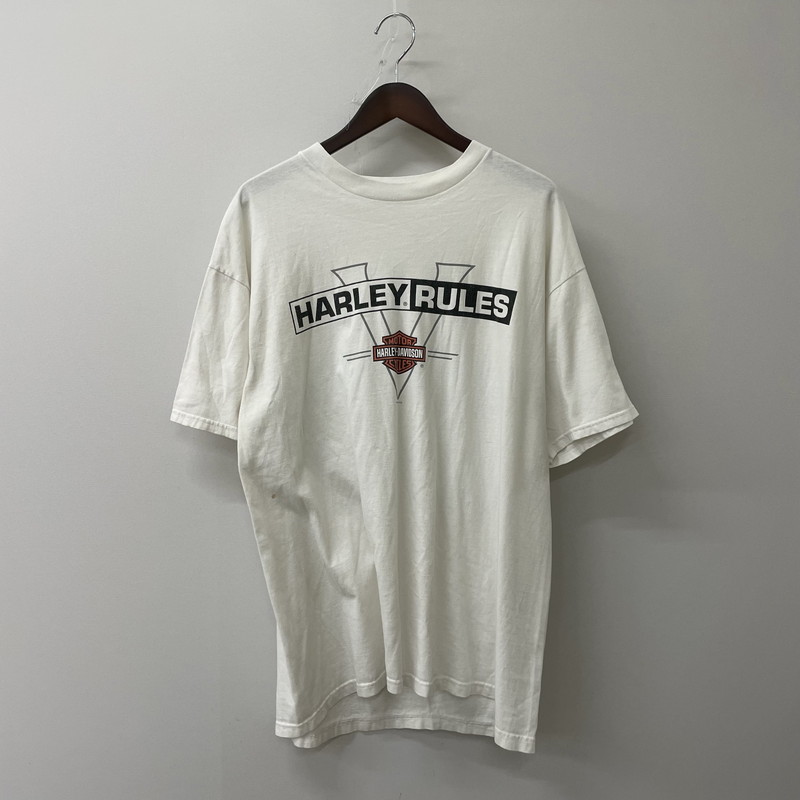 百貨店SALE 20%OFF~【中古品】【メンズ】HARLEY DAVIDSON ハーレーダビッドソン 90\u0027s MILWAUKEE WISCONSIN S/S PRINT TEE ミルウォーキー ウィスコンシン州 ティーシャツ 半袖 145-250701-kk-11-tei 大いさ：下記引き合い 色合い：白いこと 生生世世Net店