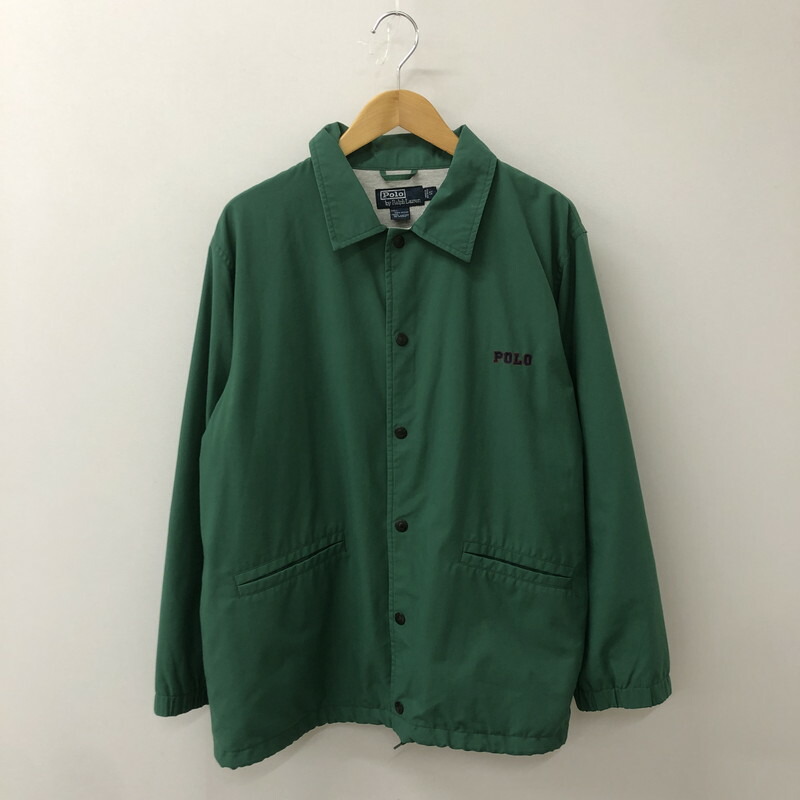 RALPH LAUREN ロゴ刺繍 撥水性 ナイロン コーチジャケット ネイビー 90s Polo Ralph Lauren 