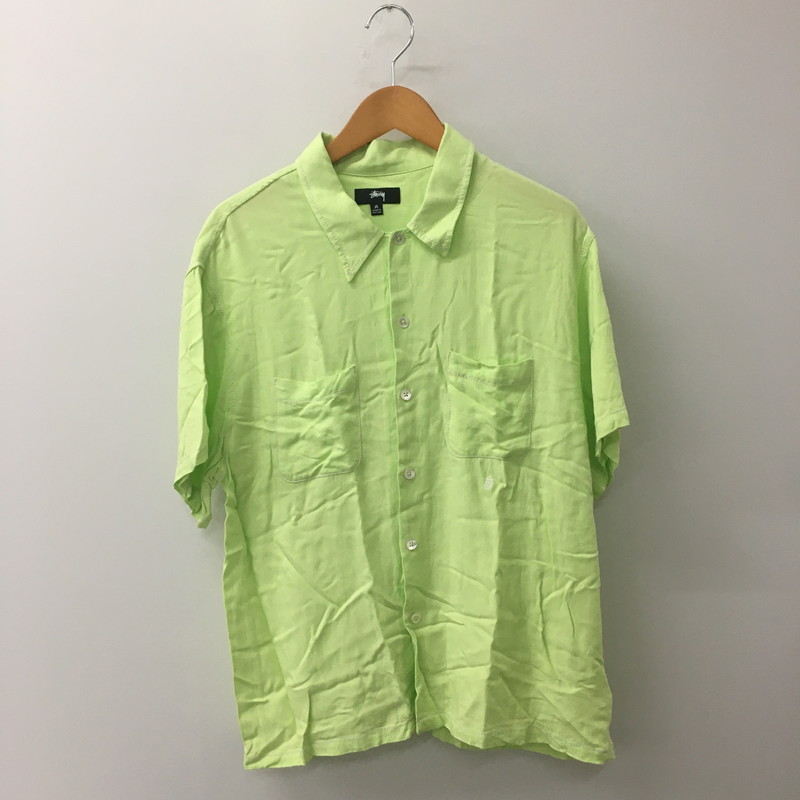 【中古品】【メンズ】 STUSSY ステューシー 22SS CONTRAST PICK STITCHED SHIRT 1110235 対比 爪 編み目 プルオーバー 半袖 トップス 142-250718-KS-06-tei 大きさ：M 色合い：緑であること 未来永劫Net店