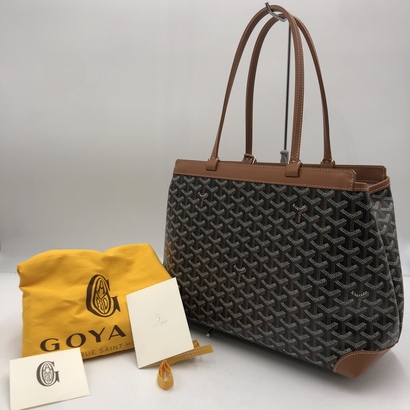 【中古品】【メンズ/レディース】 GOYARD ゴヤール 24SS SAC BELLECHASSE BIAUDE PM NOIR ET NATUREL BELBIAPMLTY01CL03P サック ベルシャス ビオード PM ノワール エ ナチュレル トート 鞄 御徒面子 180-250725-KS-01-tei 色合い：黒いこと/赤銅色 生々世々Net店 バッグ-トートバッグ