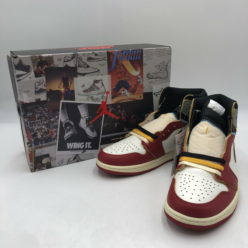 百貨店SALE 20%OFF~【中古美品】【メンズ】 NIKE ナイキ × UNION 単位労働組合 別注 共同研究 25SS AIR JORDAN 1 RETRO HIGH OG HV8563-600 エアジョーダン1 レトロ ご機嫌 一風変わった スニーカー 靴 160-250727-KS-07-tei 色つや：VARSITY RED 生生世世Net店