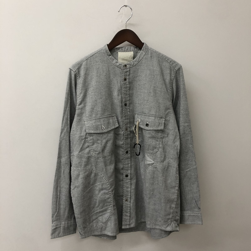 【中古品】【メンズ】 and wander アンドワンダー DRY OXFORD COLLARLESS SHIRT 素っ気ない オックス 色合い受け答え プルオーバー 長袖 トップス 144-250829-KS-06-tei 大いさ：書きあらわす皆無 色合い：薄墨色 生々世々Net店 カジュアルシャツ-トップス-メンズファッション