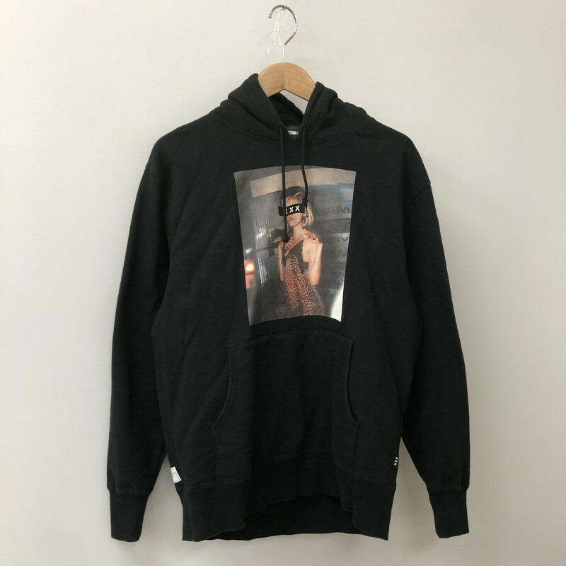 ゴッドセレクション XXX ワンポイントロゴ パーカー フード 黒 L 極美品 GOD SELECTION XXX ゴッドセレクション トリプルエックス プル