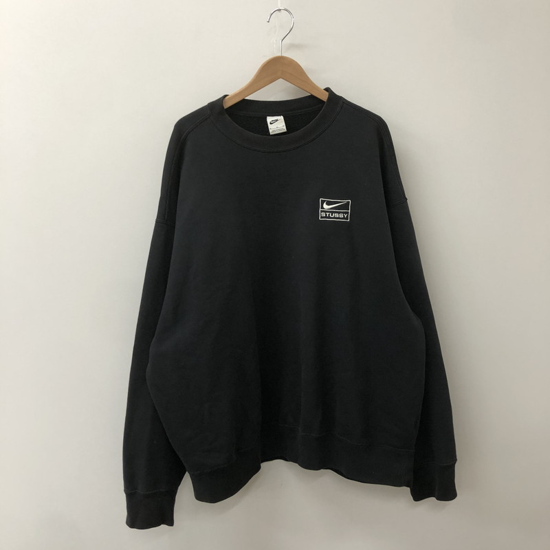 STUSSY NIKEコラボ ブラック クルーネック スウェット STUSSY x NIKE STONE WASH FLEECE CREW BLACK ( ステューシー x