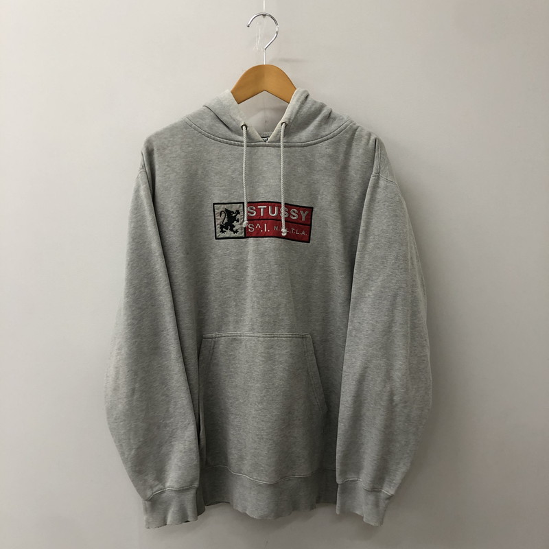 【現状渡し品】【メンズ】 STUSSY ステューシー 90's N.Y.L.T.L.A LOGO PULLOVER HOODIE 90年代 ロゴ プルオーバー フーディ 長袖 トップス パーカー 142-250917-yo-07-tei サイズ：M カラー：グレー 万代Net店｜万代Net店