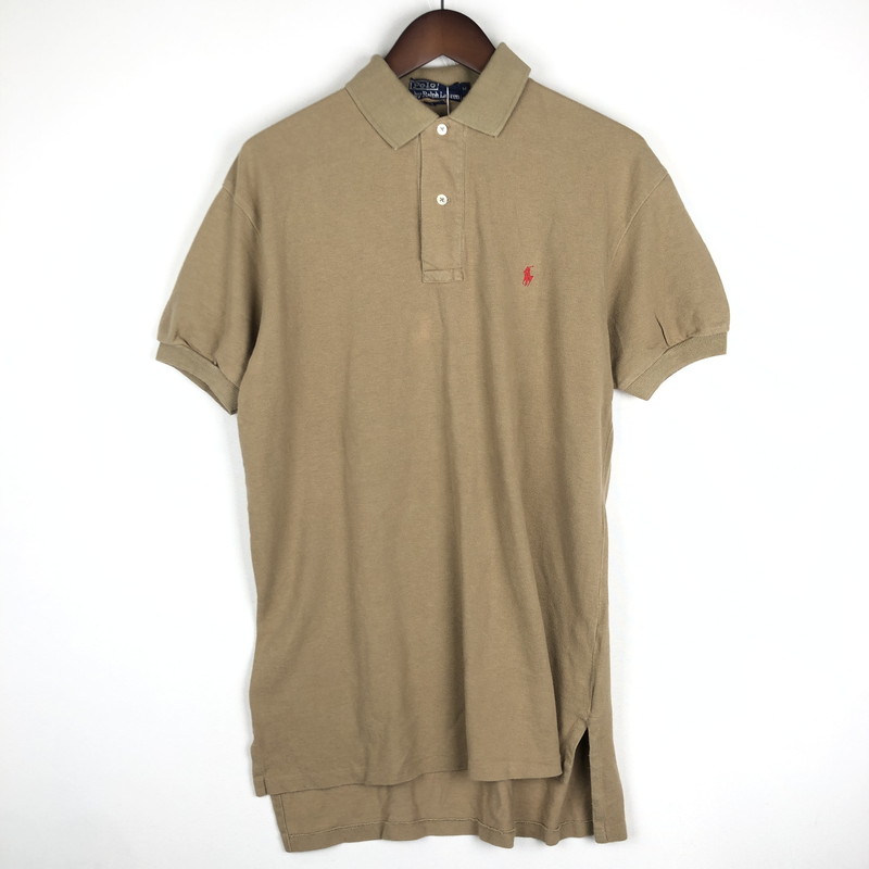 【中古品】POLO RALPH LAUREN ポロ・ラルフローレン 90’s POLO SHIRT S/S 90年代 ポロシャツ ショートスリーブ トップス 半袖 ハーフボタン 147-250928-ts-19-tei サイズ:M カラー:ベージュ 万代Net店|万代Net店