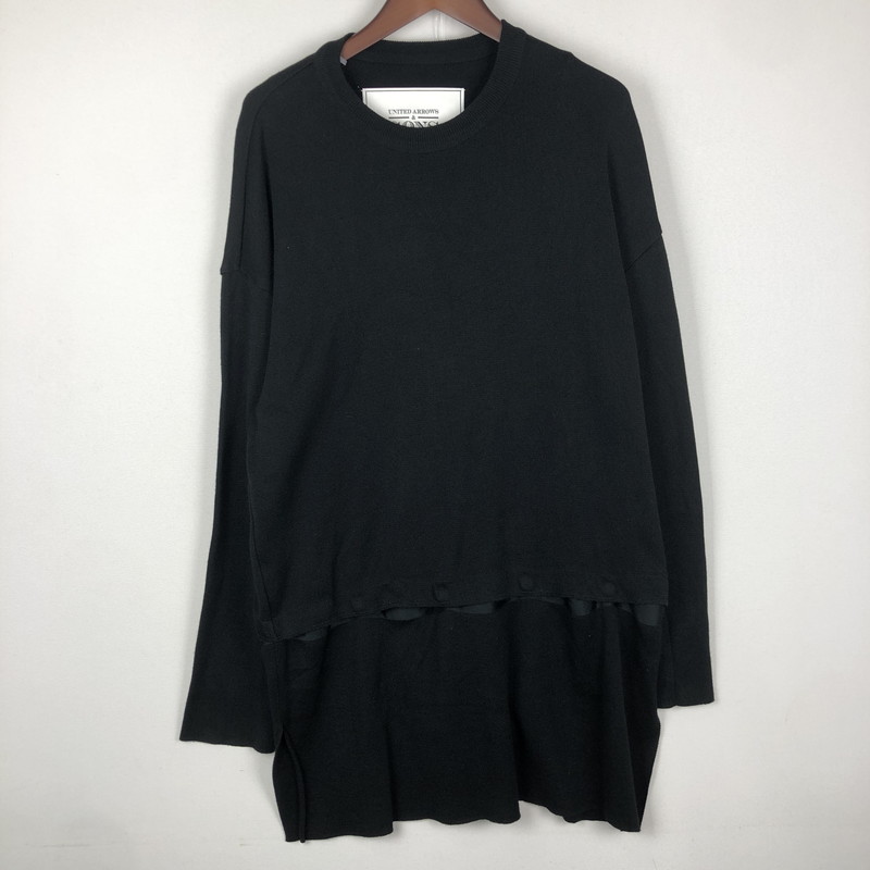 百貨店SALE 20%OFF~【中古品】【メンズ】 UNITED ARROWS \u0026 SONS ユナイテッドアローズ アンド サンズ A TO E SWEATER 5513-699-0203 エートゥイー ティーシャツ 長袖 トップス 147-251002-ks-23-tei 大いさ：L 色合い：黒いこと 生生世世Net店
