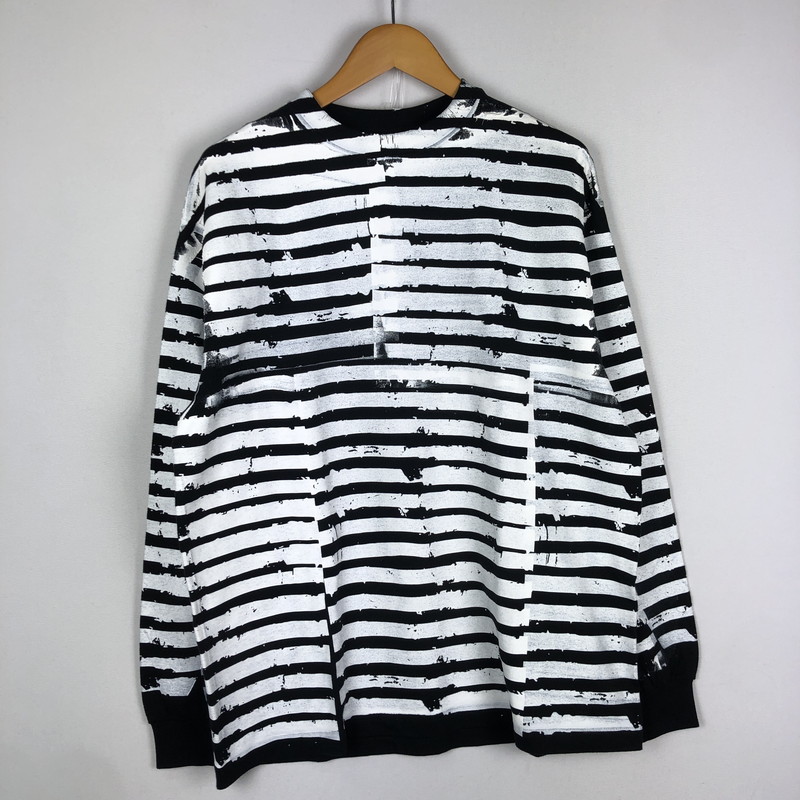 百貨店SALE 20%OFF~【中古品】【メンズ】  Circle Heritage サークルヘリテージ PAINTED BORDER L/S TEE 23010311 えの具産業 間借り人 ロング衣袂 ティーシャツ トップス 長袖 140-251012-ts-04-tei 大いさ：L 色合い：白いこと 生生世世Net店