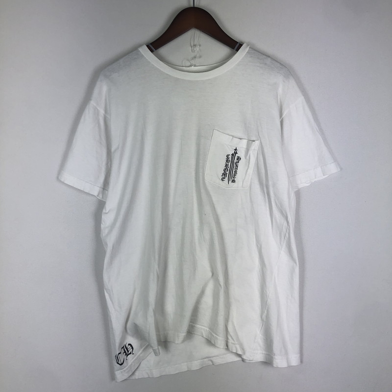 百貨店SALE 20%OFF~【中古品】【メンズ】 CHROME HEARTS クロムハーツ BACK RS3 CROSS PRINT S/S TEE うしろ側 RS3 差し交わす 刷り上げる 遊撃手捩り プルオーバー 半袖 トップス USA製 141-251016-ks-09-tei 大きさ：L 色つや：白いこと 生生世世Net店