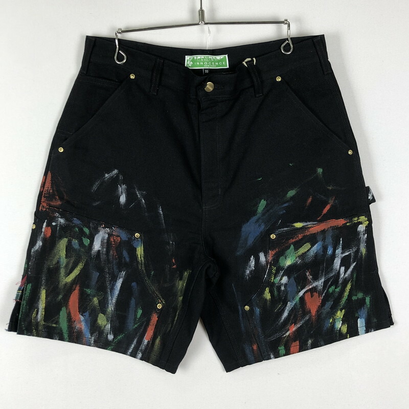 【中古品】【メンズ】 INNOCENCE イノセンス DOUBLE KNEE PAINTER SHORT PANTS ダブルニー ペインター ショートパンツ ボトムス ハーフパンツ 153-251016-ts-22-tei サイズ：33 カラー：ブラック 万代Net店