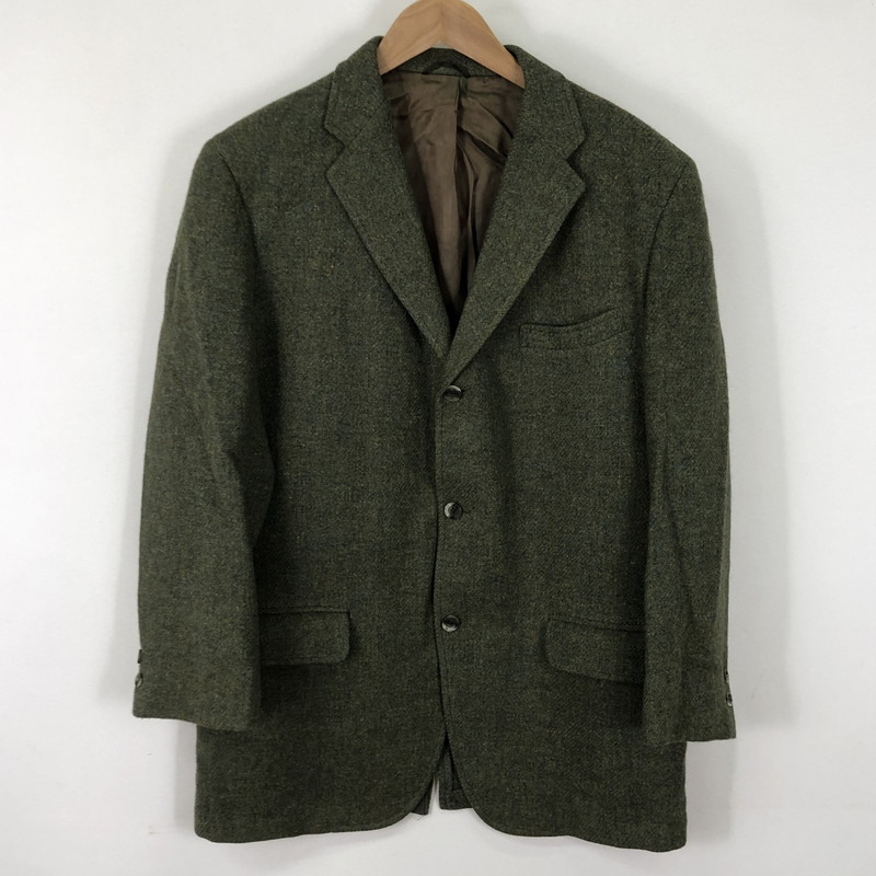 【中古品】【メンズ】 HARRIS TWEED ハリスツイード 50's TWEED JACKET VINTAGE 50年代 ツイードジャケット アウター テーラードジャケット ヴィンテージ 145-251113-ts-13-tei サイズ：41 カラー：グリーン 万代Net店