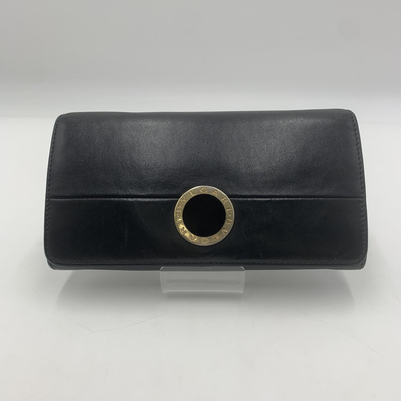 百貨店SALE 20%OFF~【中古品】【メンズ/レディース】 BVLGARI ブル小峡谷 CIRCLE LEATHER WALLET 284691 倶楽部 なめし革 ウォレット 長紙入れ 紙入れ ロングウォレット 200-251119-ks-02-tei 色つや：黒いこと 生生世世Net店