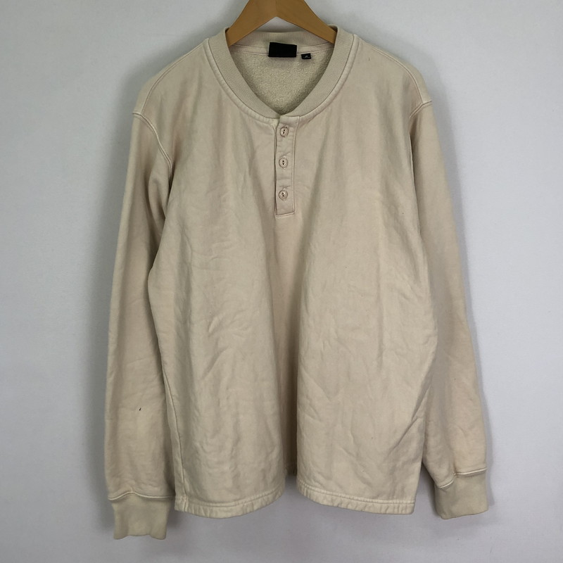 【中古品】【メンズ】 STUSSY ステューシー OPEN HEM HENLEY FLEECE 118522 オープン ヘム ヘンリーフリース トップス スウェット コットン 142-251127-ts-03-tei サイズ：M カラー：アイボリー 万代Net店