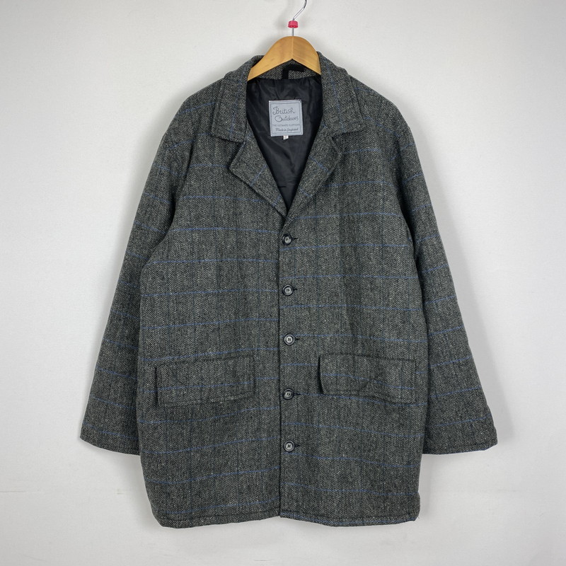 【中古品】【メンズ】 BRITISH OUTDOORS ブリティッシュアウトドア NYLON LINER WOOL CHECK JACKET ナイロン ライナー ウール チェック ジャケット アウター 145-251127-yo-15-tei サイズ：L カラー：グレー 万代Net店