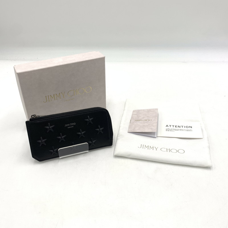 百貨店SALE 20%OFF~【中古品】【レディース】 JIMMY CHOO ジミーチュウ CASEY-Z U CARD CASE OAJ 241 キャシーゼット 歌留多容れもの コインケース なめし革 181-251204-ts-01-tei 色つや：黒いこと 生生世世Net店