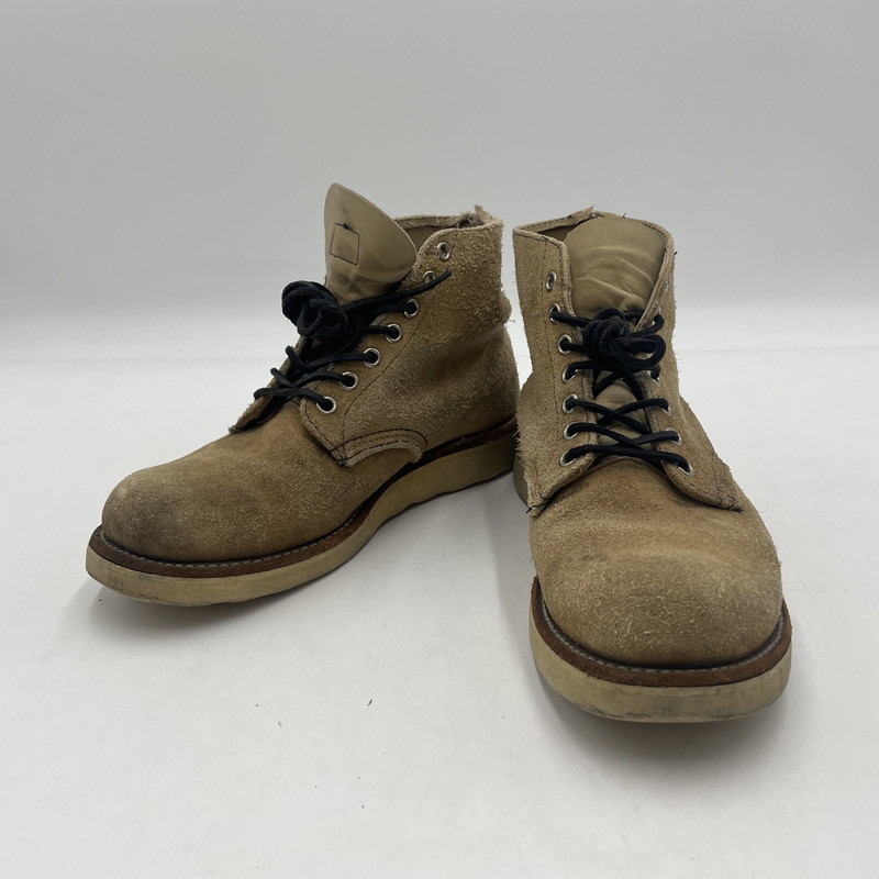 百貨店SALE 20%OFF~【現況乗り合い船品】【メンズ】 RED WING レッドウィング CLASSIC ROUND BOOTS 8167 古典派音楽 ラウンド ブーツ 靴 プレーントゥ ラフアウトレザー 164-251222-ko-09-tei 大きさ：6 1/2 色合い：ベージュ 未来永劫Net店