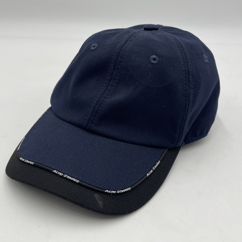 【中古品】【メンズ】 ACNE STUDIOS アクネストゥディオズ BASEBALL CAP FN-UX-HATS000093 ベースボールキャップ 帽子 6パネルキャップ 188-251231-ko-03-tei サイズ：59cm カラー：ネイビー 万代Net店