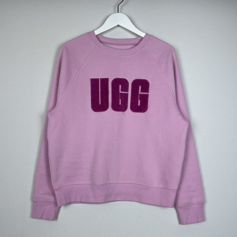 百貨店SALE 10%OFF~【現況乗り合い船品】【レディース】 UGG アグ MADELINE FUZZY LOGO CREWNECK 1123718 マデリン 縹渺たるロゴタイプ 労働者の一団のど首 トップス 調教師 168-260107-ks-06-tei 大きさ：S 色合い：サクラ色 未来永劫Net店
