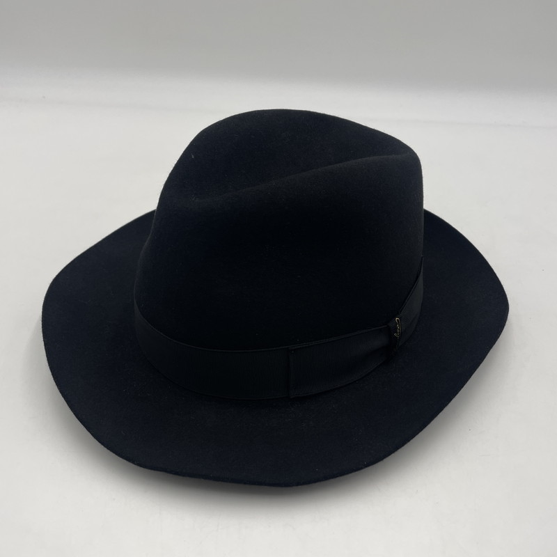 百貨店SALE 10%OFF~【中古品】【メンズ】 Borsalino ボルサリーノ ALESSANDRIA MEDIUM BRIM WOOL HAT 15122 アレッサンドリア ミディアムブリム 羊毛かぶり笠 鳥打ち帽 185-260108-yy-13-tei 大きさ：57 色つや：黒いこと 生生世世Net店