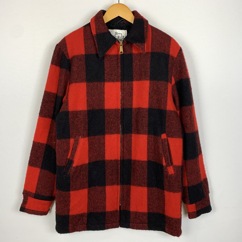 【中古品】【メンズ】 WOOLRICH ウールリッチ 70's WOOL JACKET MADE IN USA VINTAGE 16010 70年代 ウールジャケット アウター USA製 ヴィンテージ 144-260127-ko-04-tei サイズ:M カラー:レッド 万代Net店