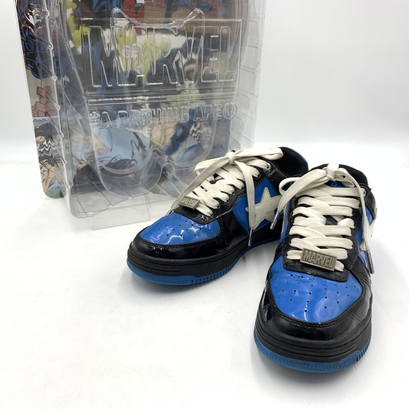百貨店SALE 10%OFF~【中古品】【メンズ】 A BATHING APE アベイシングエイプ × MARVEL マーベル 別注 共同研究  VENOM SNEAKERS OZX SH M191917 ヴェノム スニーカー 靴 シューズ 162-260129-ko-01-tei 大きさ：26珊 色つや：青碧 生生世世Net店