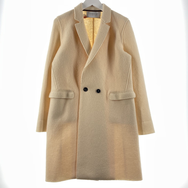 【中古品】【レディース】 HARRIS WHARF LONDON ハリスワーフロンドン FELT WOOL CHESTER COAT フェルト ウール チェスター コート ライトアウター 168-260202-yo-01-tei サイズ：42 カラー：アイボリー 万代Net店