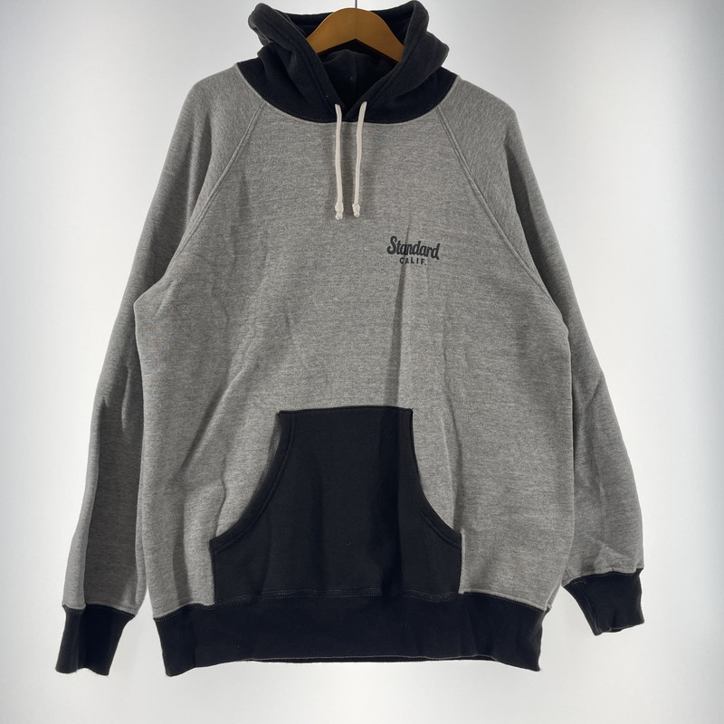【中古品】【メンズ】 STANDARD CALIFORNIA 判定基準黄金州 SD 88/12 DINER LOGO 2TONE HOODIE ダイナー ロゴタイプ ツートン フーディ 長袖 トップス ティーシャツ パーカー 140-260202-yo-11-tei 大いさ：L 色合い：薄墨色 生々世々Net店 パーカー-トップス-メンズファッション