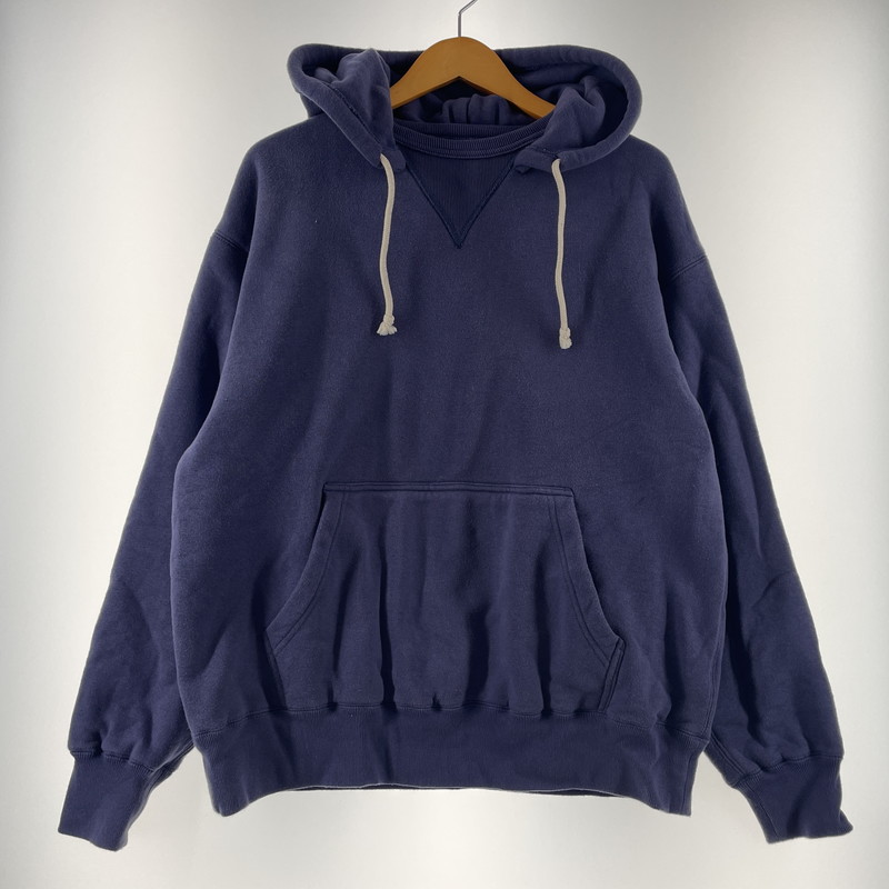 【中古品】【メンズ】 STANDARD CALIFORNIA スタンダードカリフォルニア SD LOGO AFTER DOUBLE FACE HOOD SWEAT ロゴ アフター ダブルフェイス フード スウェット 長袖 トップス プルオーバー パーカー 140-260202-yo-10-tei サイズ：L カラー：ネイビー 万代Net店