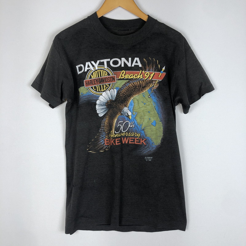百貨店SALE 10%OFF~【現況乗り合い船品】【メンズ】 HARLEY DAVIDSON ハーレーダビッドソン 90\u0027s 50TH S/S TEE 90年月日 フィフティース 遊撃手捩り プルオーバー トップス 半袖 145-260203-ko-21-tei 大きさ：書きあらわす大きさ皆無 色合い：黒いこと 未来永劫Net店