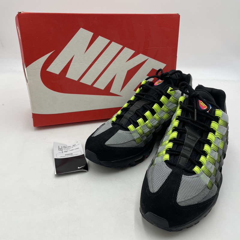 百貨店SALE 10%OFF~【中古品】【メンズ】 NIKE ナイキ AIR MAX 95 WOVEN YELLOW AQ0764-001 エア湖マックス95 ウーブン 黄色 スニーカー シューズ 靴 160-260206-yo-15-tei 色つや：ウーブン 黄色 生生世世Net店