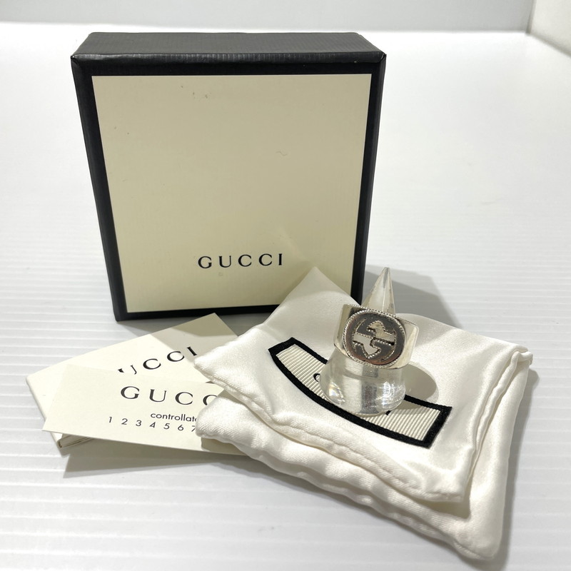 【中古品】【メンズ】 GUCCI グッチ インターロッキングG リング アクセサリー 指輪 SV925 182-260208-ko-04-tei カラー：シルバー 14号 万代Net店