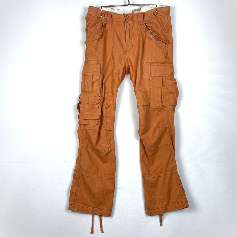 【中古品】【メンズ】 Polo by Ralph Lauren ポロバイラルフローレン 90's CARGO PANTS 90年代 カーゴパンツ ボトムス 158-260218-yo-11-tei サイズ：34/32 カラー：オレンジ 万代Net店