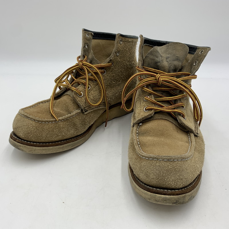 【現状渡し品】【メンズ】 RED WING レッドウィング CLASSIC MOC TOE WORK BOOTS 8173 クラシック モックトゥ ワークブーツ 靴 アイリッシュセッター ラフアウトレザー 犬タグ 164-260226-ko-02-tei サイズ：不明 カラー：ベージュ 万代Net店