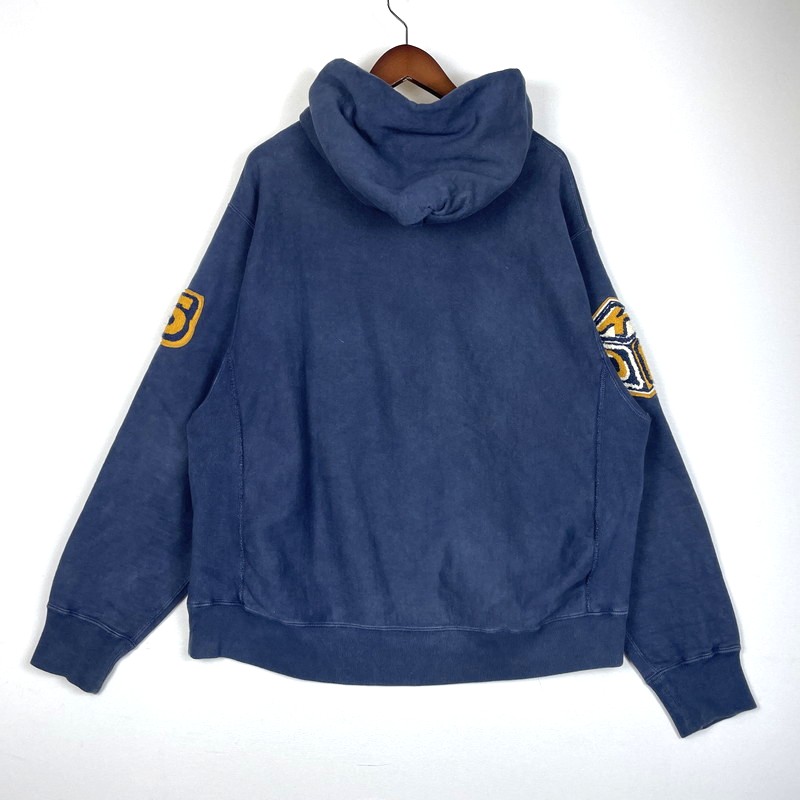 【中古品】【メンズ】 RECOGNIZE レコグナイズ RCG PACHED HOODIE パッチド フーディ 長袖 トップス プルオーバー パーカー 147-260228-yo-10-tei サイズ：L カラー：ネイビー 万代Net店｜万代Net店