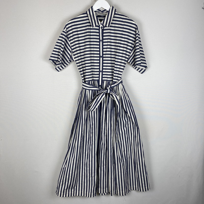 【中古品】【レディース】 Kate Spade ケイトスペード ストライプド midi プルオーバー 御召しもの KK858 XSI S 半袖 トップス 168-260304-ks-23-tei 大きさ：M 色つや：Sインキ／F皮膚軟化剤 生生世世Net店