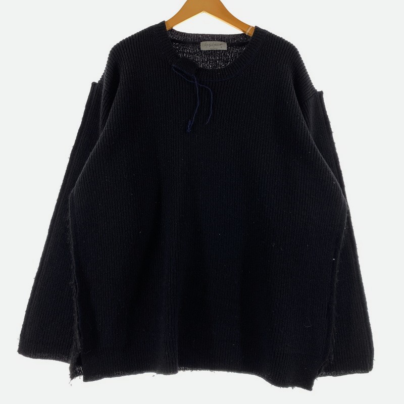 百貨店SALE 10%OFF~【中古品】【メンズ】 Yohji Yamamoto POUR HOMME ヨウジヤマモトプールオム UNFINISHED KNIT SWEATER HJ-K11-196 アン為し終える 編み物 プルオーバー アルパカ混編み物 ラウンドのど首 140-260306-ko-11-tei 大きさ：3 色つや：黒いこと 生生世世Net店