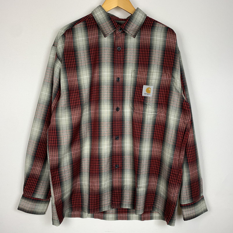 【中古品】【メンズ】  Carhartt WIP 鉄道車両ハート型 ワークインプログレス L/S HARLIN SHIRT I035954 ロング捩り ハーリン プルオーバー トップス 長袖 145-260312-ko-07-tei 大きさ：M 色合い：チリ黒コショウ 未来永劫Net店