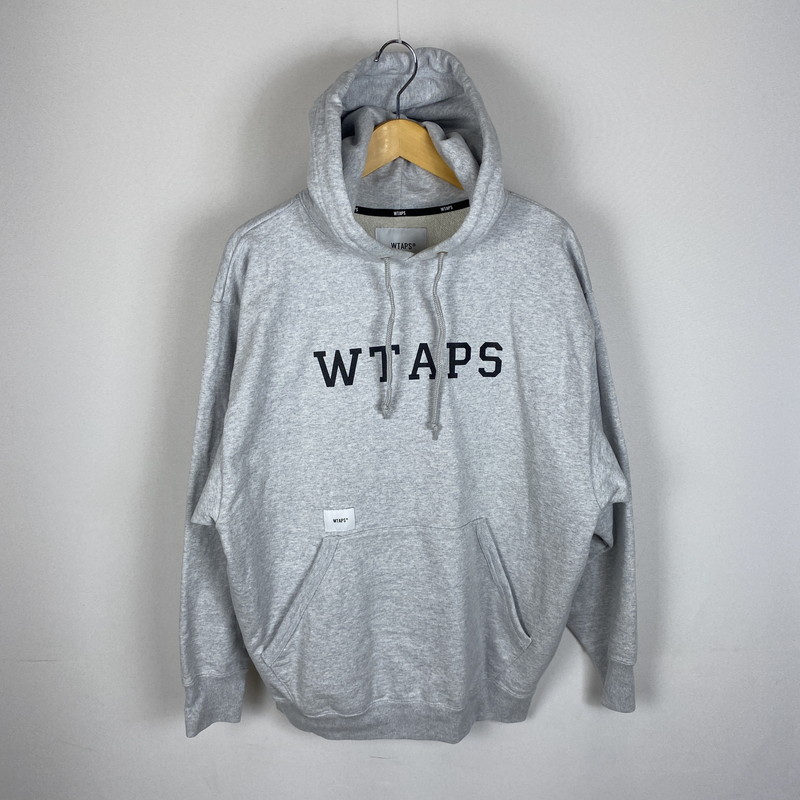 【中古品】【メンズ】 WTAPS ダブルタップス ACADEMY/HOODY/COTTON 251ATDT-CSM04 アカデミー フーディ コットン プルオーバーパーカー 142-260313-ks-19-tei サイズ：2 カラー：グレー 万代Net店