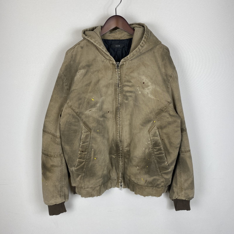 百貨店SALE 10%OFF~【現況乗り合い船品】【メンズ】  Vuja D? ヴジャ・デ  BECK DESTROYED HOODED BOMBER JACKET ベック ディストロイド フーテッド ボンバージャケット アウター 140-260325-ks-10-tei 大いさ：M 色合い：ベージュ 生生世世Net店