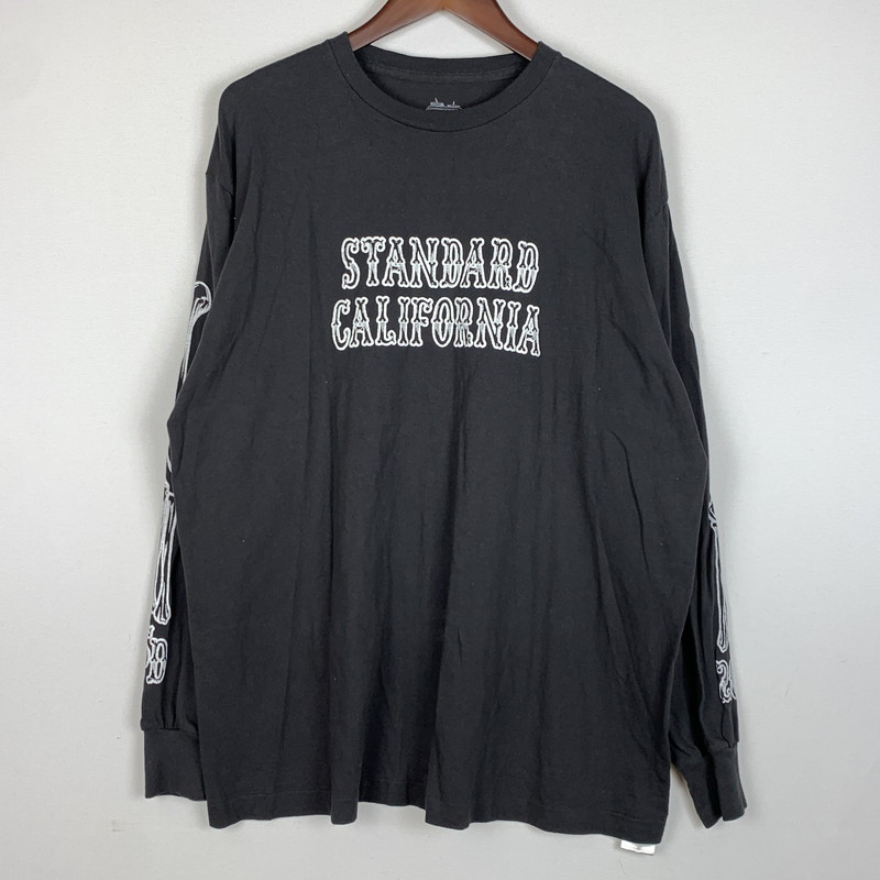 【中古品】【メンズ】 STANDARD CALIFORNIA スタンダードカリフォルニア × AH エーエイチ 別注 コラボ BONES LOGO L/S TEE ボーンズ ロゴ ロングスリーブ Tシャツ トップス 長袖 142-260405-ko-07-tei サイズ：XL カラー：グレー 万代Net店