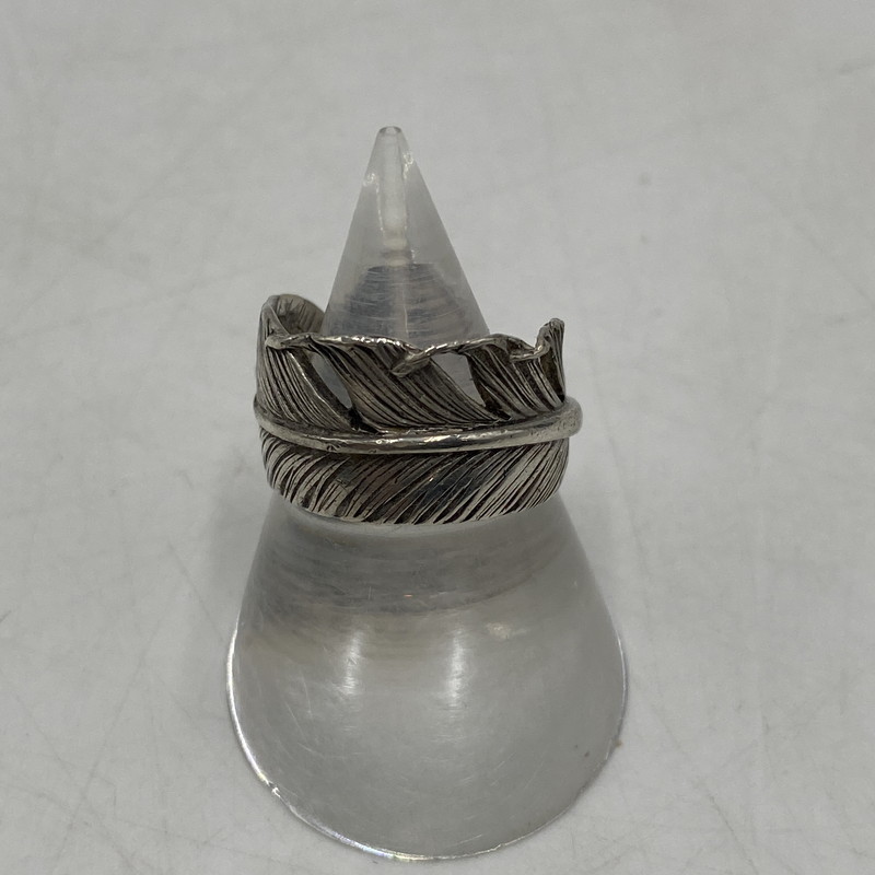 【中古品】【メンズ】 KEN KIKUCHI ケンキクチ FEATHER RING フェザー リング 指輪 アクセサリー 191-260406-ks-19-tei サイズ:7号程度 ※本体のみ カラー:SV925 万代Net店|万代Net店