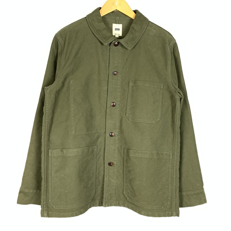 【中古品】【メンズ】 FOB FACTORY エフオービーファクトリー FRENCH MOLESKIN JACKET F2373 フレンチ モールスキン ジャケット アウター ワークジャケット 145-260410-ko-11-tei サイズ：2 カラー：カーキ 万代Net店