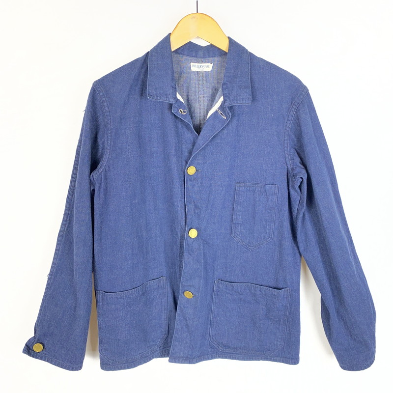 百貨店SALE 10%OFF~【中古品】【メンズ】  HELLER\u0027S CAF? ヘラーズ 喫茶店 DENIM COVERALL JACKET ジーンズ 取りまかなう櫂 上衣 ライトアウター 145-260410-ks-01-tei 大いさ：36 色合い：インディゴ 生生世世Net店