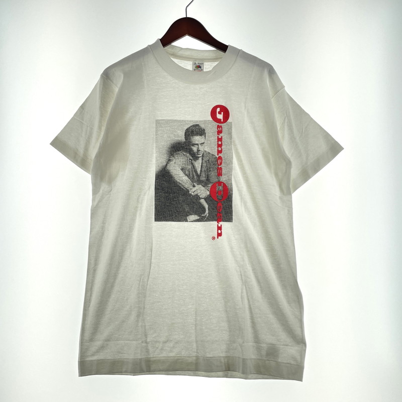 百貨店SALE 10%OFF~【中古品】【メンズ】  FRUIT OF THE LOOM フルーツオブザルーム 90\u0027s JAMES DEAN PRINT TEE 90年月日 ウィリアム・ジェームズ・ディーン 刷り上げる ティーシャツ 半袖 トップス 145-260413-yo-01-tei 大きさ：M 色つや：白いこと 生生世世Net店